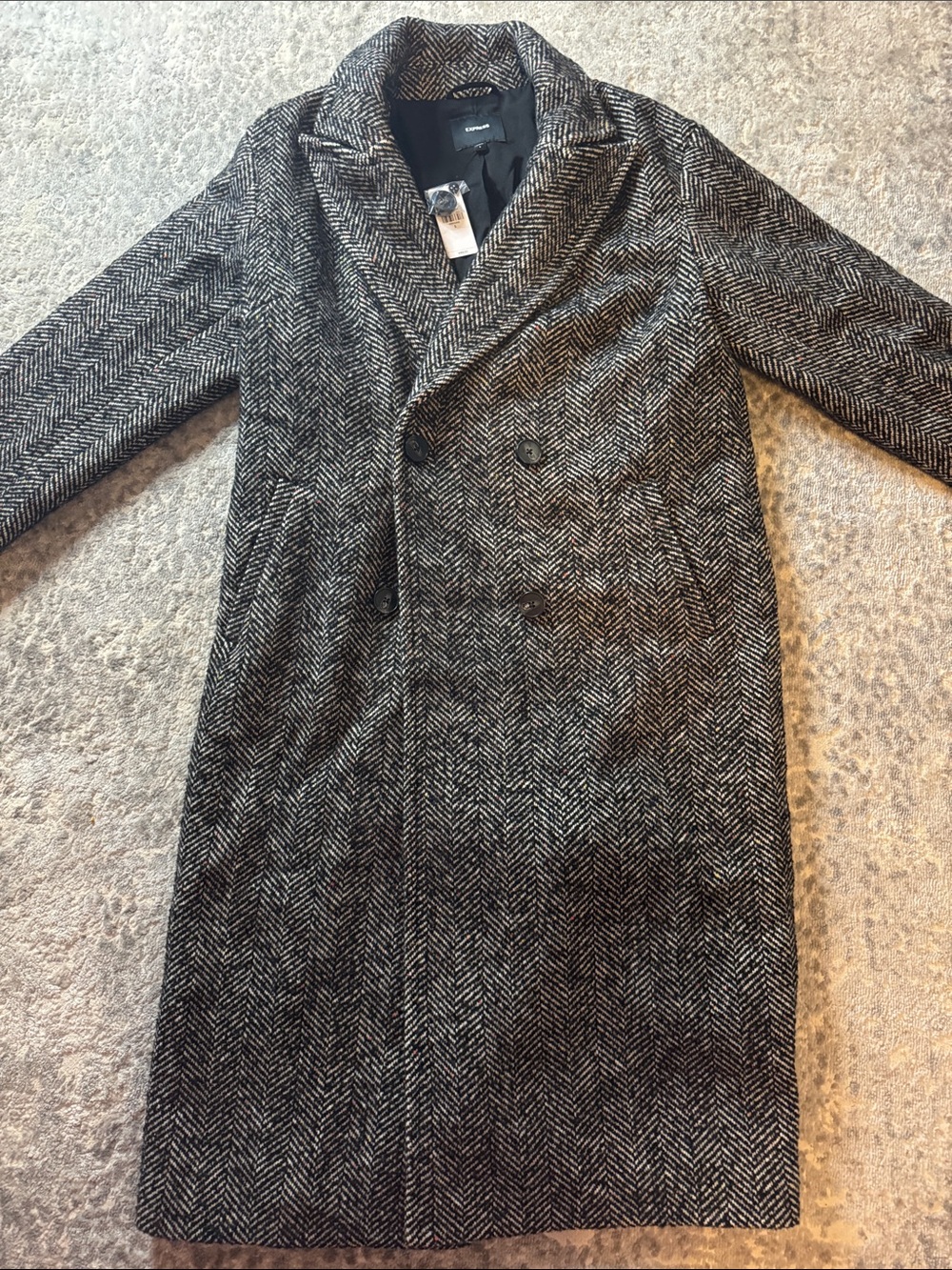 Express Herringbone Long Coat